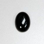 Plastic Flat Back Opaque Cabochon - Oval 25x18MM JET