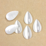 Fiber-Optic Cabochon - Pear 13x8MM CAT'S EYE WHITE