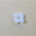 Plastic Flower with Center Hole - 12MM MATTE CRYSTAL