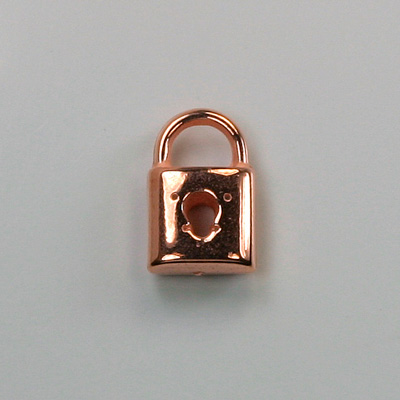 Metalized Plastic Pendant- Lock 16x11MM COPPER
