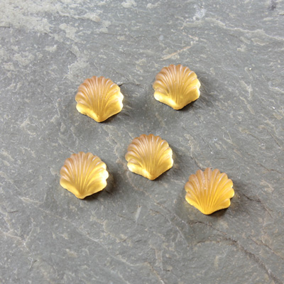 Glass Cabochon - Shell 08x7MM MATTE TOPAZ Foiled