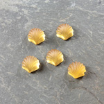 Glass Cabochon - Shell 08x7MM MATTE TOPAZ Foiled