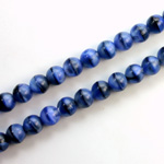 Czech Pressed Glass Bead - Smooth Round 06MM TIGEREYE BLUE