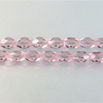 Czech Glass Fire Polish Bead - Oval 07x5MM LT PINK