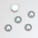 Glass Medium Dome Cabochon Pearl Spray Finish - Round 10MM LT GREY