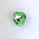 Glass Point Back Foiled Tin Table Cut (TTC) Stone - Heart 12x11MM PERIDOT