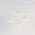 Shell Flat Back Cabochon - Oval 10x8MM WHITE MOP