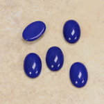 Glass Medium Dome Opaque Cabochon - Oval 12x8MM LAPIS BLUE