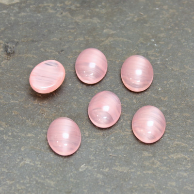 Glass Medium Dome Cabochon - Oval 10x8MM ROSE QUARTZ