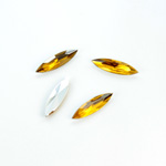 Plastic Point Back Foiled Stone - Navette 15x4MM TOPAZ