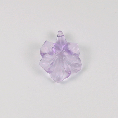 Plastic Flower Pendant with Side-Drilled Hole - 23MM SATIN LT AMETHYST