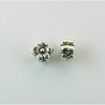 Metalized Plastic Bead - 5-Petal Flower 08MM ANTIQUE SILVER