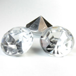Plastic Point Back Foiled Stone - Round 14MM CRYSTAL