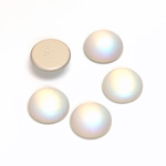 Glass Medium Dome Foiled Cabochon - Coated Round 11MM MATTE CRYSTAL AB