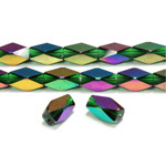 Cut Crystal Bead - Rectangle 12x6MM EMERALD IRIS