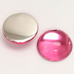 Plastic Flat Back Foiled Cabochon - Round 20MM ROSE