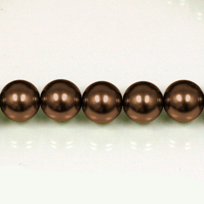 Czech Glass Pearl Bead - Round 06MM CHOCOLATE 14325