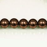 Czech Glass Pearl Bead - Round 06MM CHOCOLATE 14325