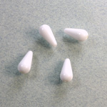 Plastic Bead - Opaque Color Smooth Pear 11x5MM CHALKWHITE