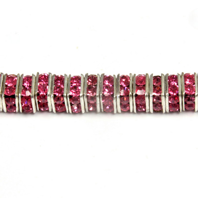 Czech Rhinestone Rondelle - Square 04.5MM ROSE-SILVER