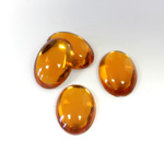 Plastic Flat Back Foiled Cabochon - Oval 14x10MM TOPAZ