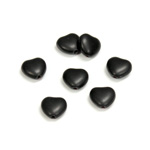 Czech Pressed Glass Bead - Smooth Heart 08x8MM MATTE JET