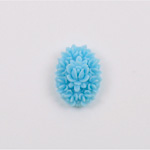 Plastic Carved Flower - Cluster Oval 18x13MM TURQUOISE