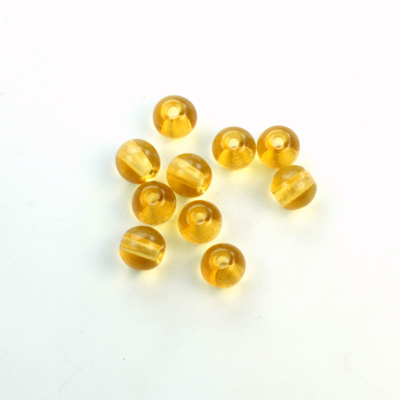 Czech Pressed Glass Large Hole Bead - Round 06MM TOPAZ