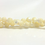 Shellstone Bead - Faceted Round 08MM WHITE MOP