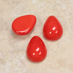 Glass Medium Dome Cabochon - Pear 18x13MM CORALLINE