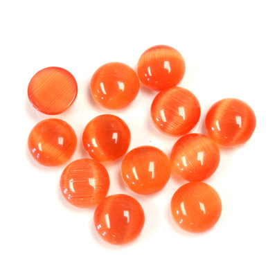 Fiber-Optic Cabochon - Round 07MM CAT'S EYE ORANGE