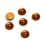 Glass Medium Dome Foiled Cabochon - Round 09MM SMOKE TOPAZ