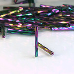 Czech Glass Bugle Bead Twisted 20MM IRIS PURPLE 59195