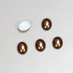 Glass Medium Dome Cabochon Pearl Spray Finish - Oval 10x8MM DARK BROWN
