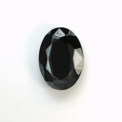 Glass Point Back Tin Table Cut (TTC) Opaque - Oval 25x18MM JET