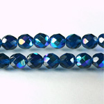 Czech Glass Fire Polish Bead - Round 08MM CAPRI BLUE AB