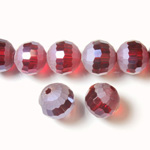 Chinese Cut Crystal Bead Rich Cut - Round 10MM 1/2 Matte RUBY LUMI