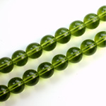 Czech Pressed Glass Bead - Smooth Round 08MM OLIVINE