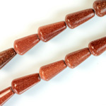 Gemstone Bead - Pear Smooth 15x8MM BROWN GOLDSTONE