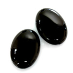 Gemstone Cabochon - Oval 25x18MM BLACK ONYX