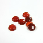 Gemstone Flat Back Single Bevel Buff Top Stone - Round 07MM CORNELIAN