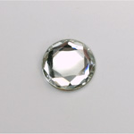 Glass Flat Back Rose Cut Fancy Foiled Stone - Round 15MM CRYSTAL