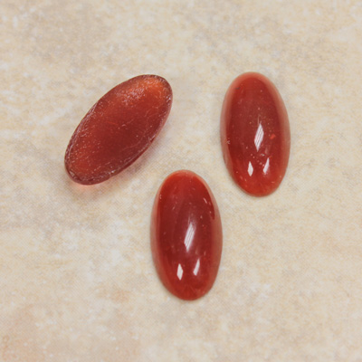 Glass Medium Dome Cabochon - Oval 18x9MM CORNELIAN