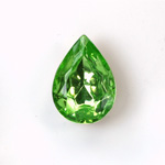 Glass Point Back Foiled Tin Table Cut (TTC) Stone - Pear 18x13MM PERIDOT