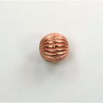 Metalized Plastic Bead - Ribbed Round Melon 10MM COPPER