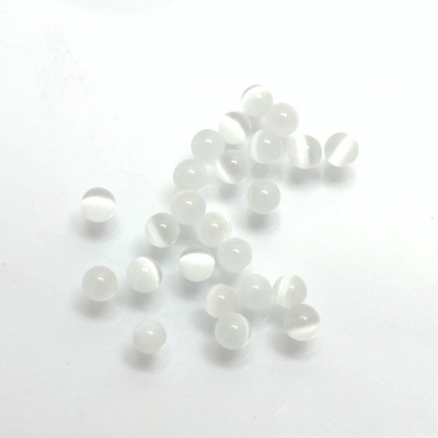 Fiber-Optic No-Hole Ball - 04MM CAT'S EYE WHITE