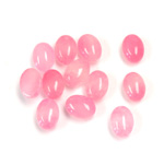 Gemstone Flat Back Cabochon - Oval 08x6MM QUARTZ DYED #27 ROSE