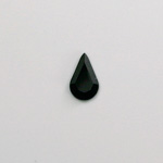 Glass Flat Back Rose Cut Opaque Stone - Pear  10x6MM JET