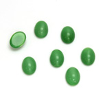 Glass Medium Dome Cabochon - Oval 08x6MM MOONSTONE GREEN