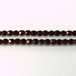 Czech Glass Fire Polish Bead - Round 04MM GARNET